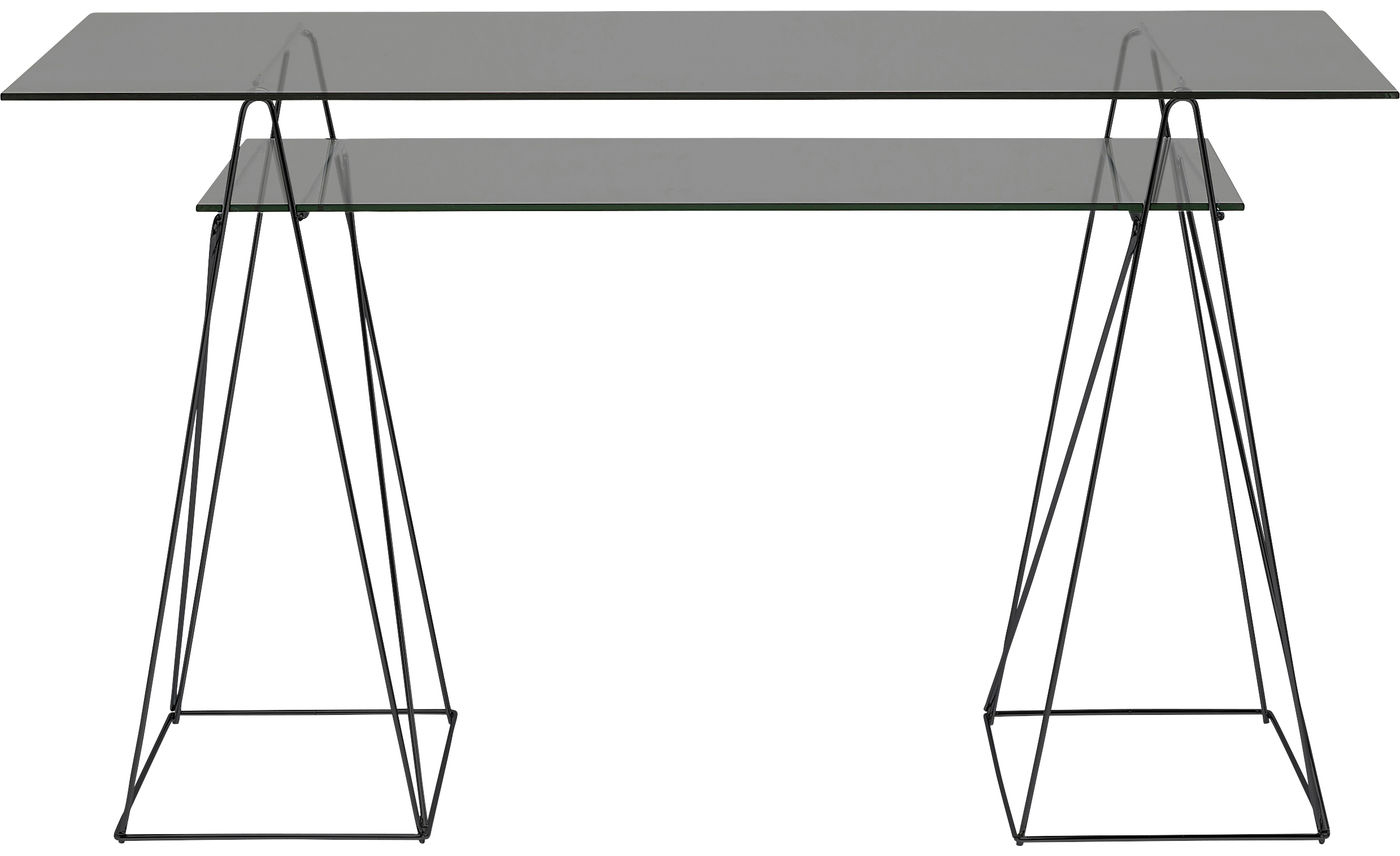Biurko szklane z półką POLAR 135x65 - czarny