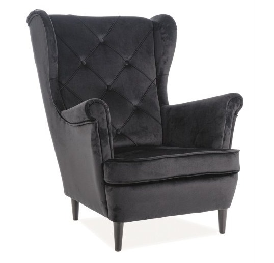 Fotel LADY Velvet - czarny Bluvel 19