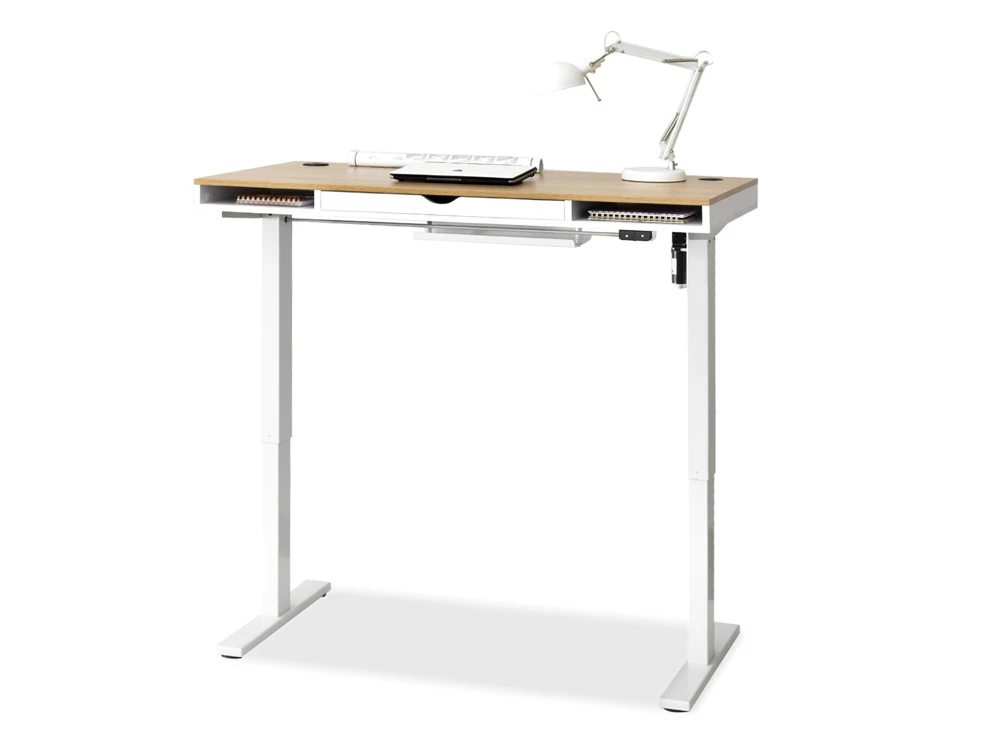 Biurko regulowane OTSO 120x60 - dąb/biały