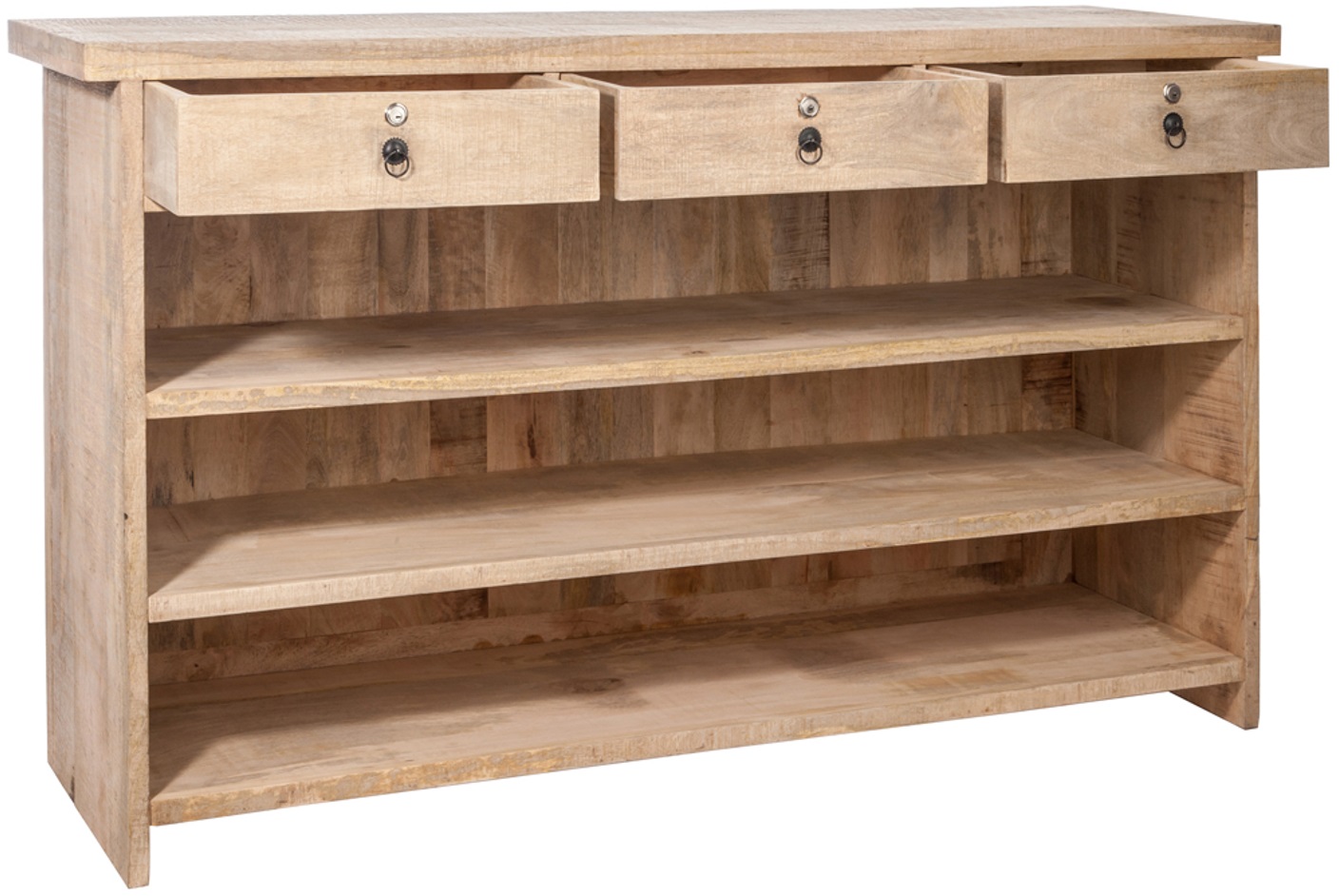 Barek drewniany z szufladami FLEK - naturalny